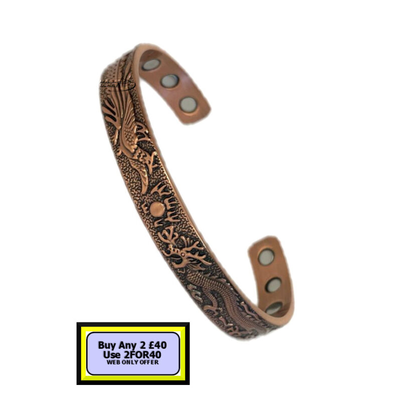 Dragon and Pheonix Copper Magnetic Bracelet C38
