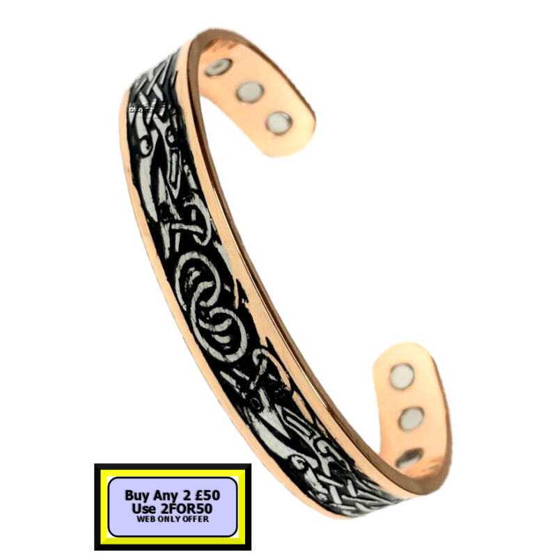 Celtic Copper Inlay Magnetic Bracelet CI3