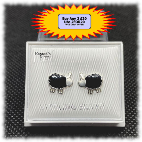 Black Sheep Stud Earrings Sterling Silver