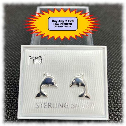 Dolphin Stud Earrings Sterling Silver