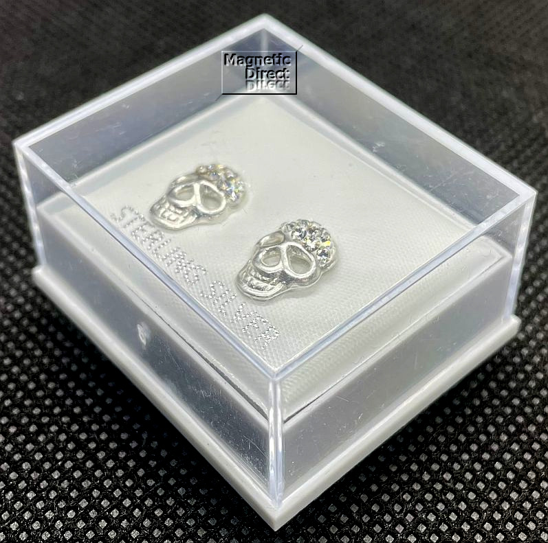 SS05b Skull Stud Earrings Sterling Silver