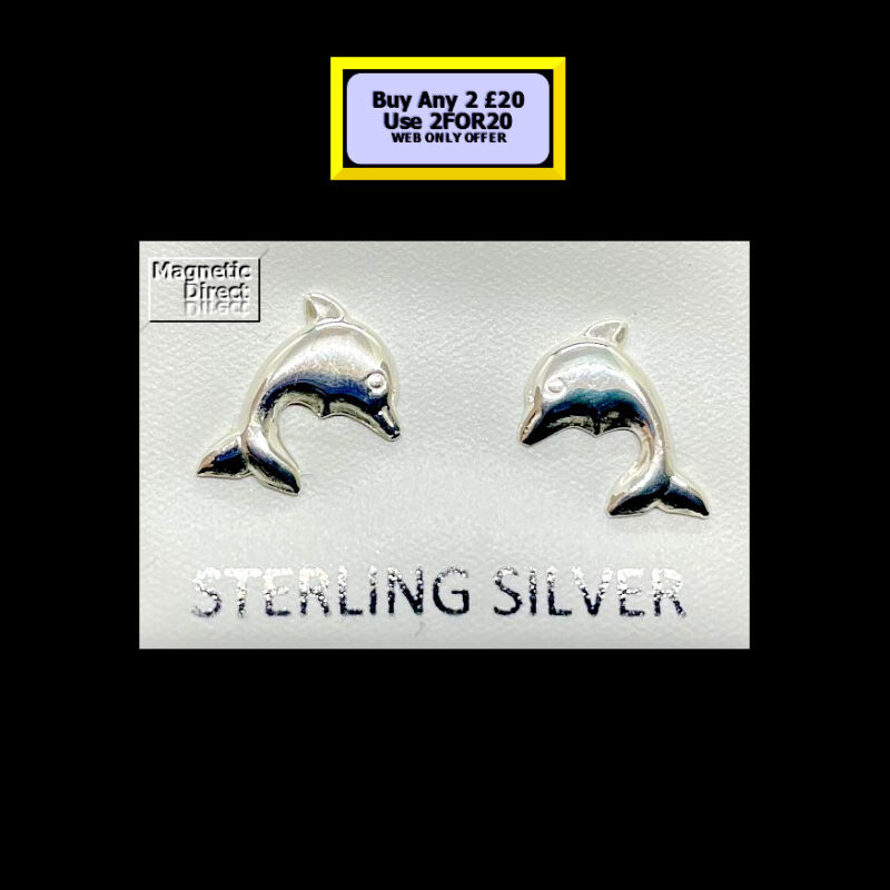 Dolphin Stud Earrings Sterling Silver