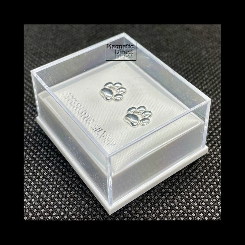 SS07b Dog Paw Stud Earrings Sterling Silver