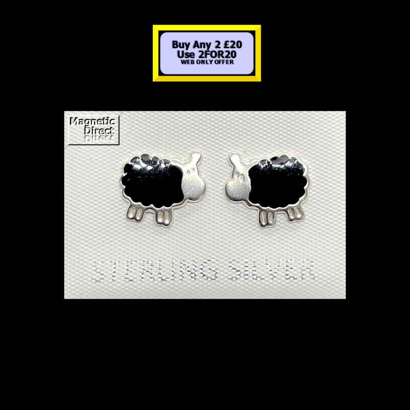 SS08 Black Sheep Stud Earrings Sterling Silver