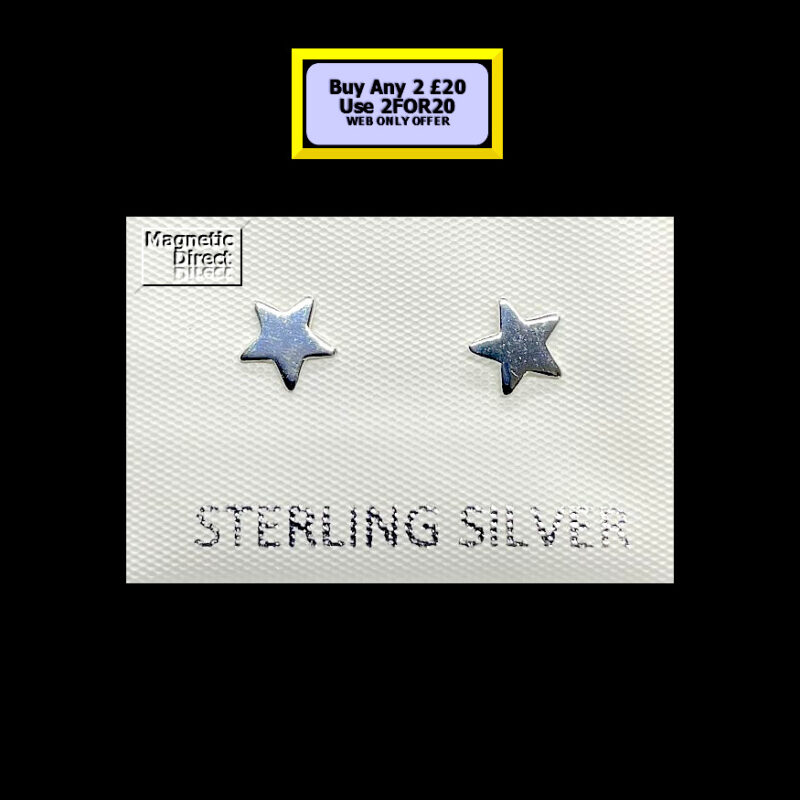 SS10 Star Stud Earrings Sterling Silver