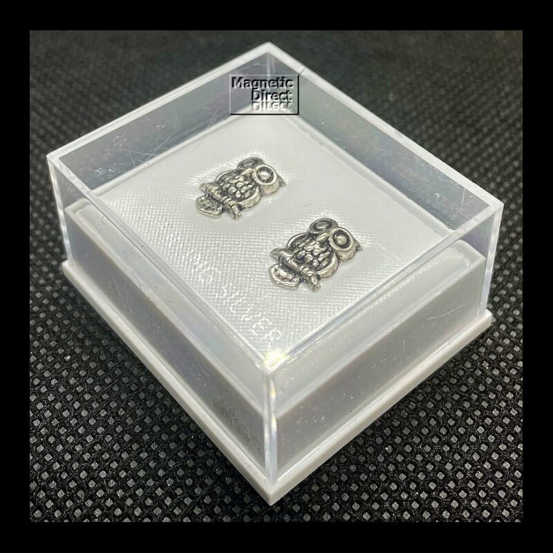 SS12b Owl Stud Earrings Sterling Silver