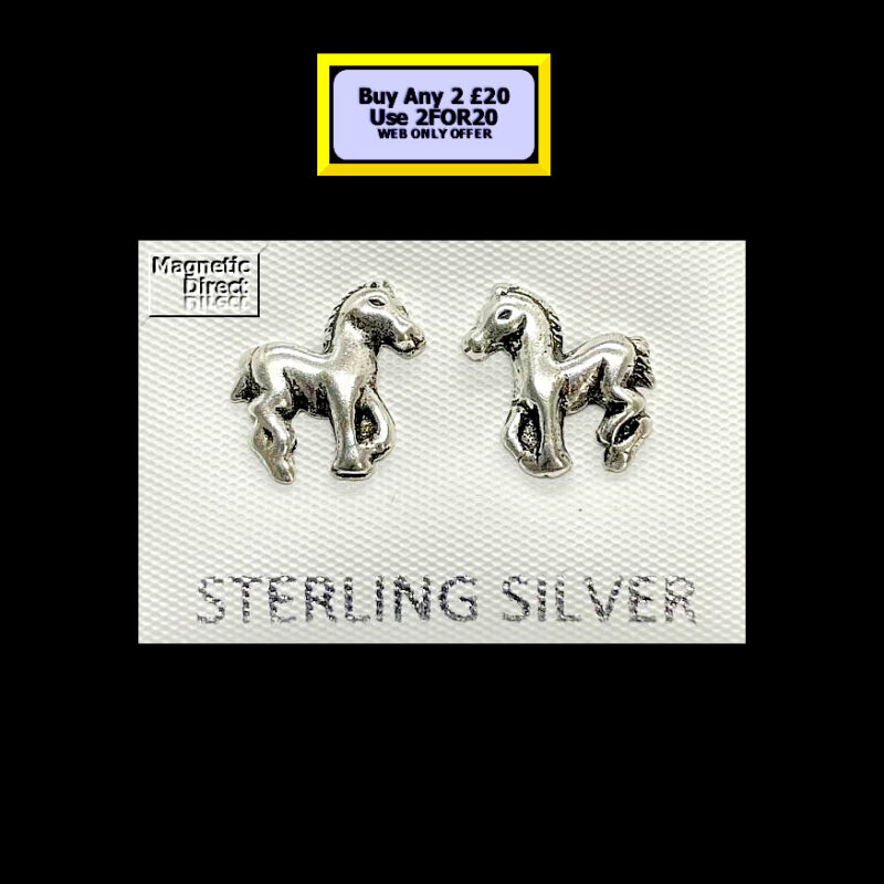 Horse Stud Earrings Sterling Silver
