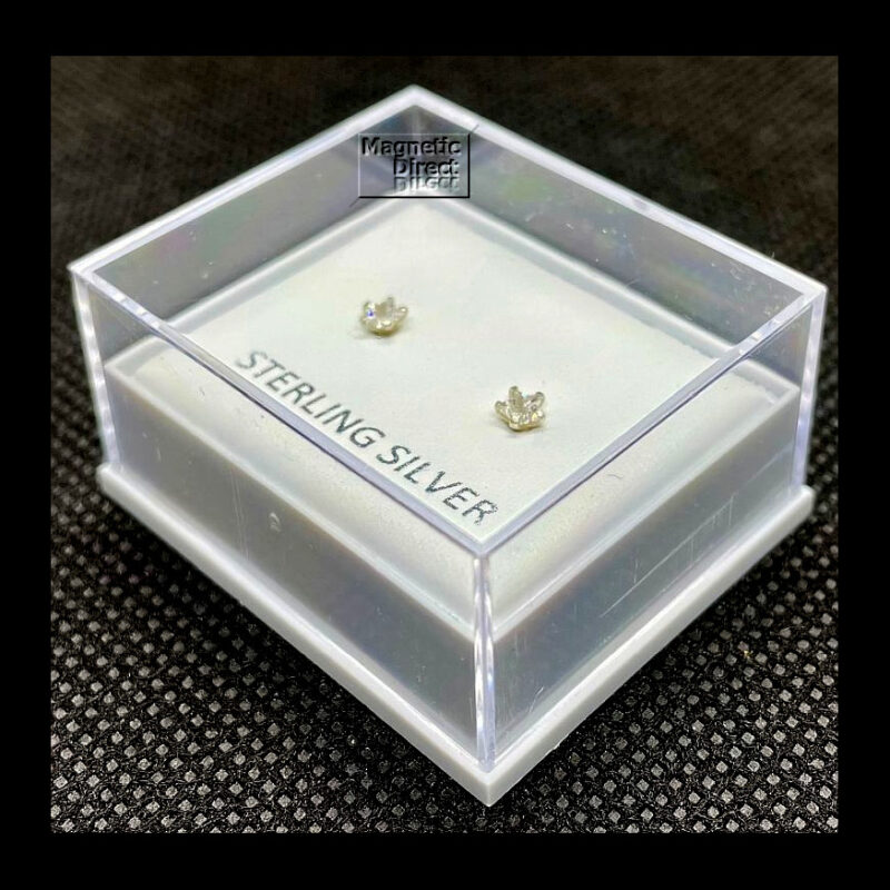 SSb13 Star Crystal CZ Earrings Sterling Silver