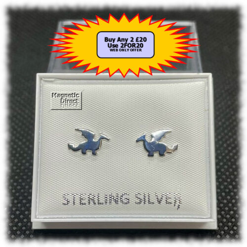 Dragon Stud Earrings Sterling Silver