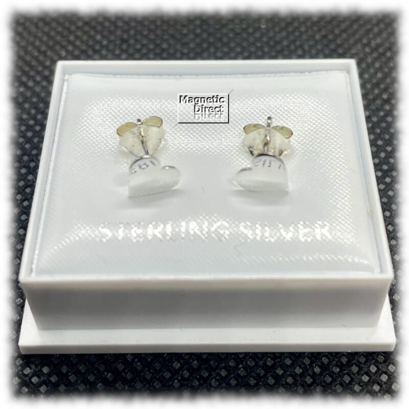 Heart Stud Earrings Sterling Silver