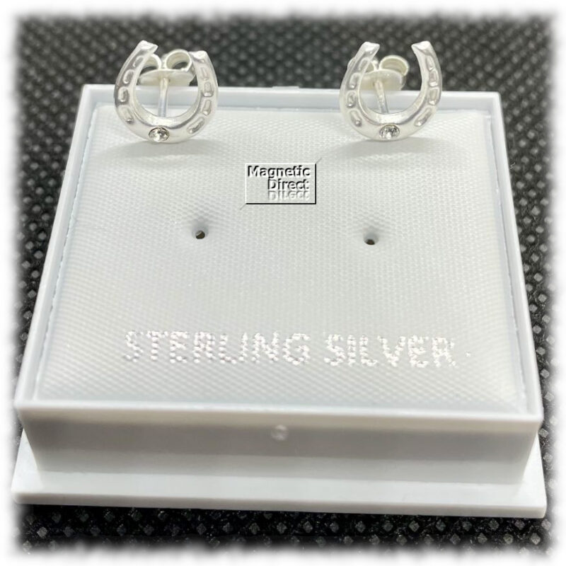 Horseshoe Stud Earrings Sterling Silver