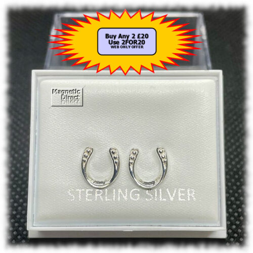 Stud Horseshoe Earrings Sterling Silver