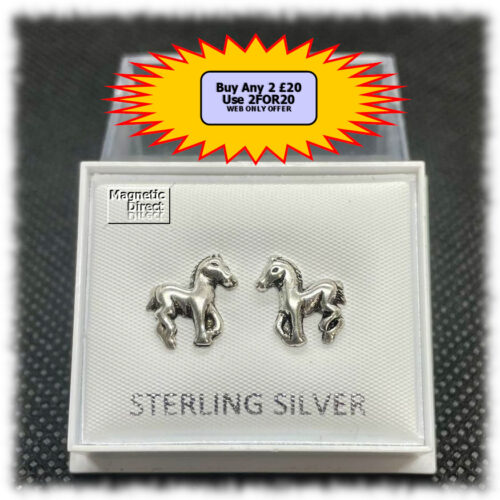 Horse Stud Earrings Sterling Silver