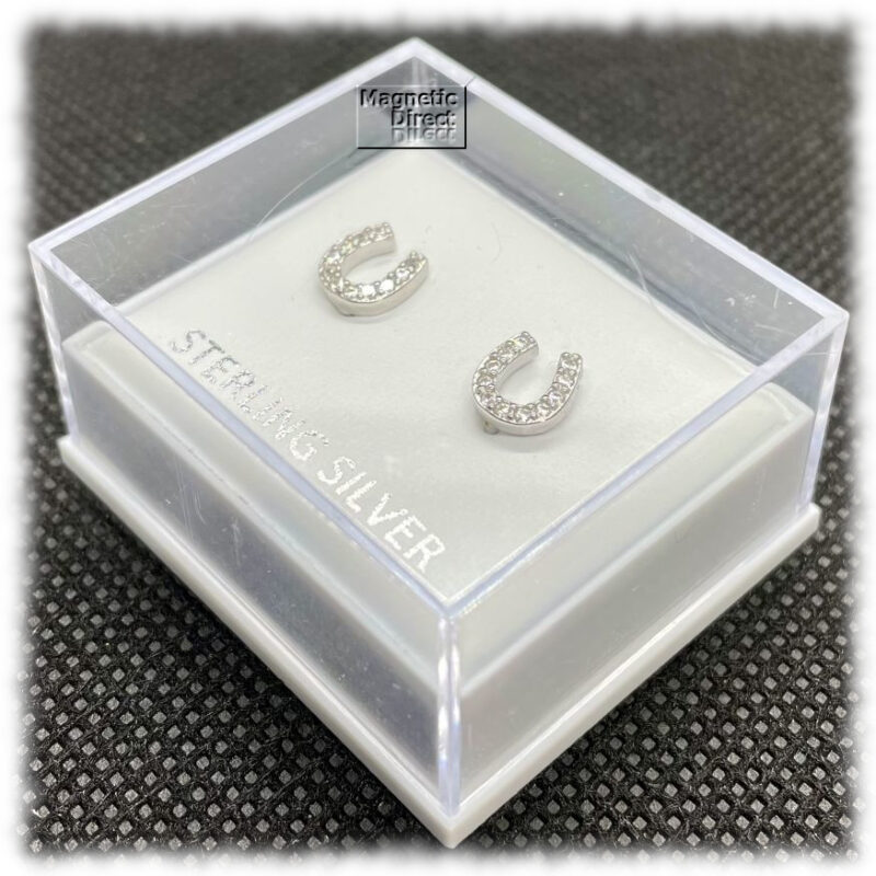 Horseshoe Earrings Stud Sterling Silver