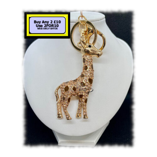 Giraffe Keyring - Bagcharm Crystal Rhinestone K3