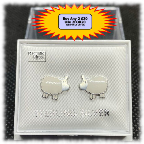 Sheep Stud Earrings Sterling Silver