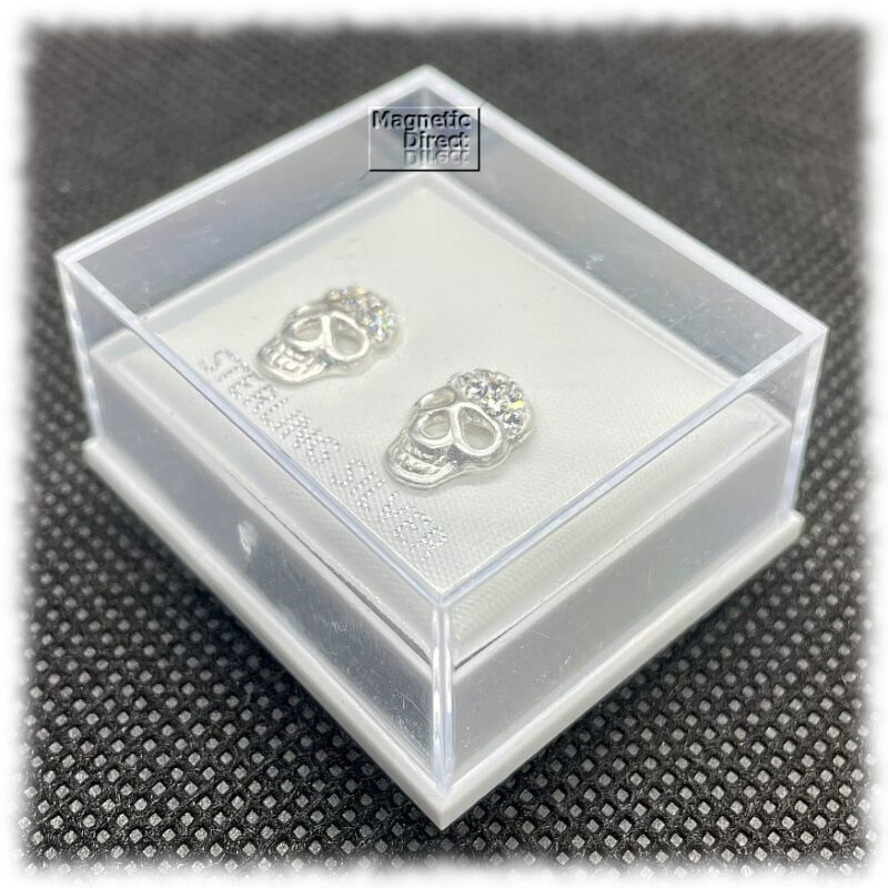 Skull Stud Earrings Sterling Silver
