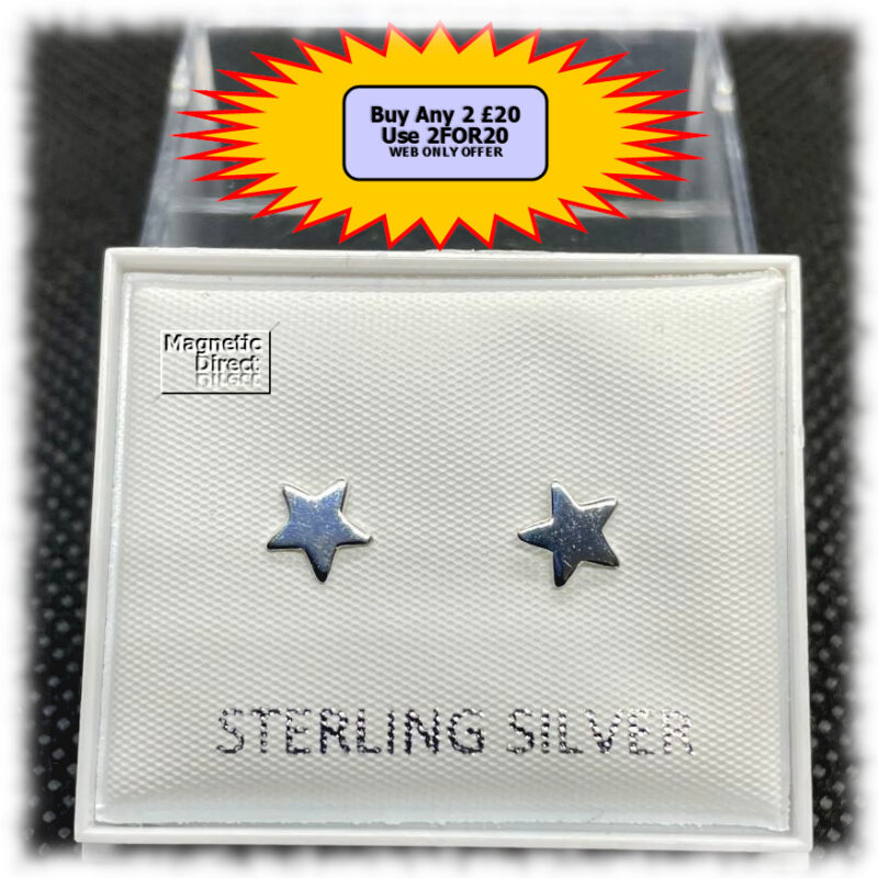 Star Stud Earrings Sterling Silver