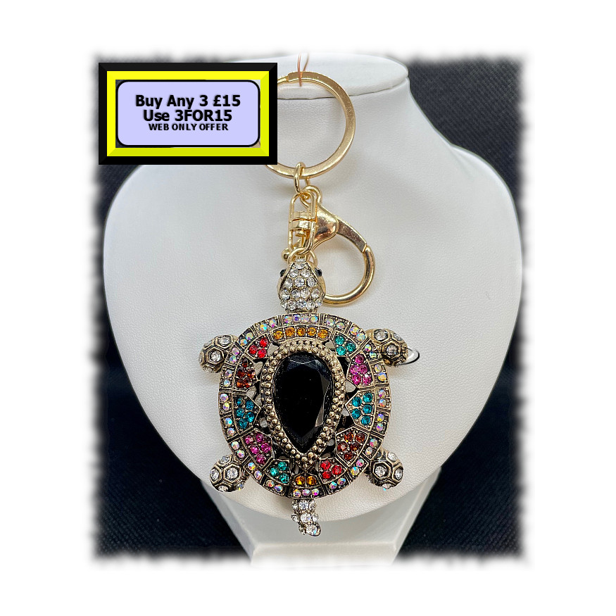 Turtle - Bagcharm Crystal Rhinestone