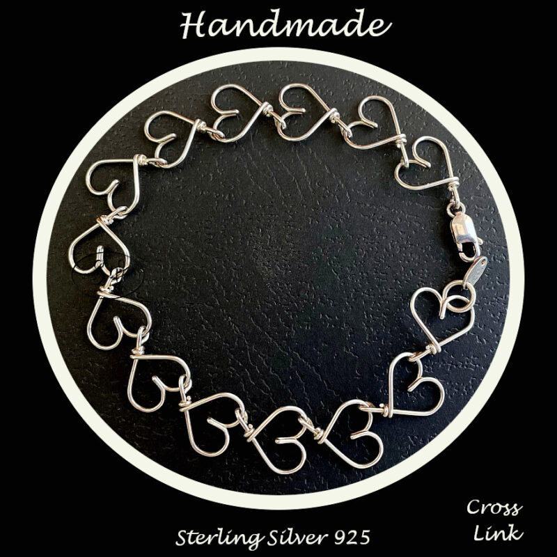 Heart Sterling Silver Bracelet Handmade B3