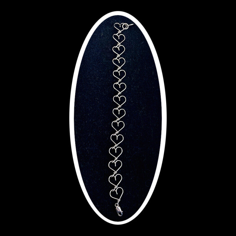 Heart Sterling Silver Bracelet Handmade B3