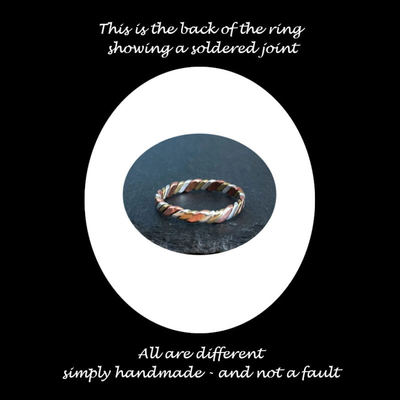 Sterling Silver Copper and Brass Handmade Ring R2B