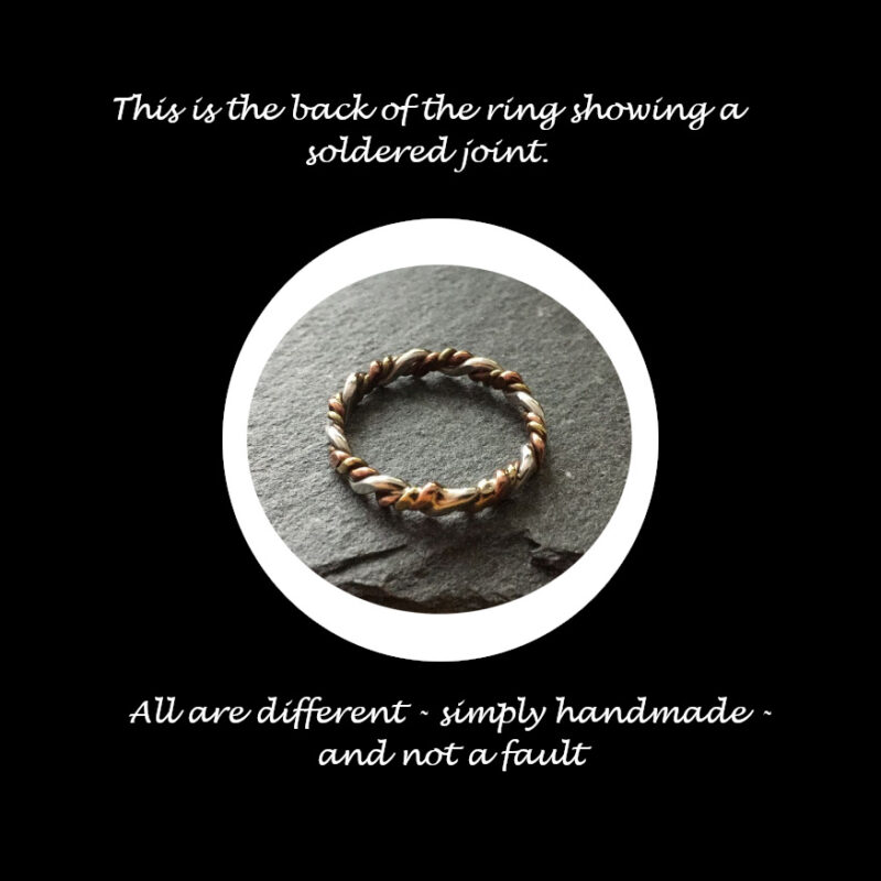 Sterling Silver Copper and Brass Handmade Ring R4