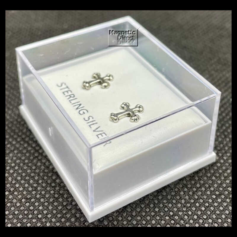 Cross Stud Earrings Sterling Silver