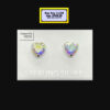 SS17 Crystal Heart AB Stud Earrings Sterling Silver