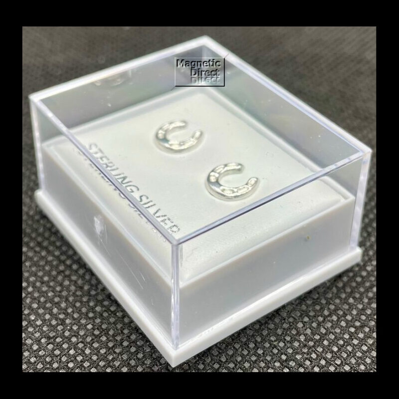 SS18b Horseshoe Stud Earrings Sterling Silver SS18