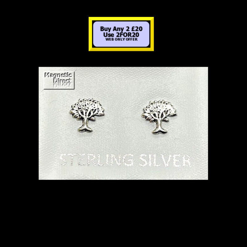 Tree Stud Earrings Sterling Silver