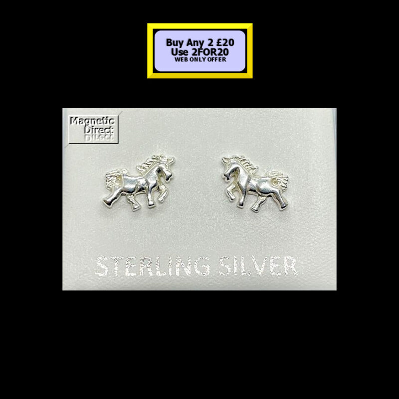 Horse Stud Earrings Sterling Silver SS22