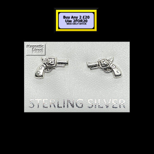 Gun Stud Earrings Sterling Silver