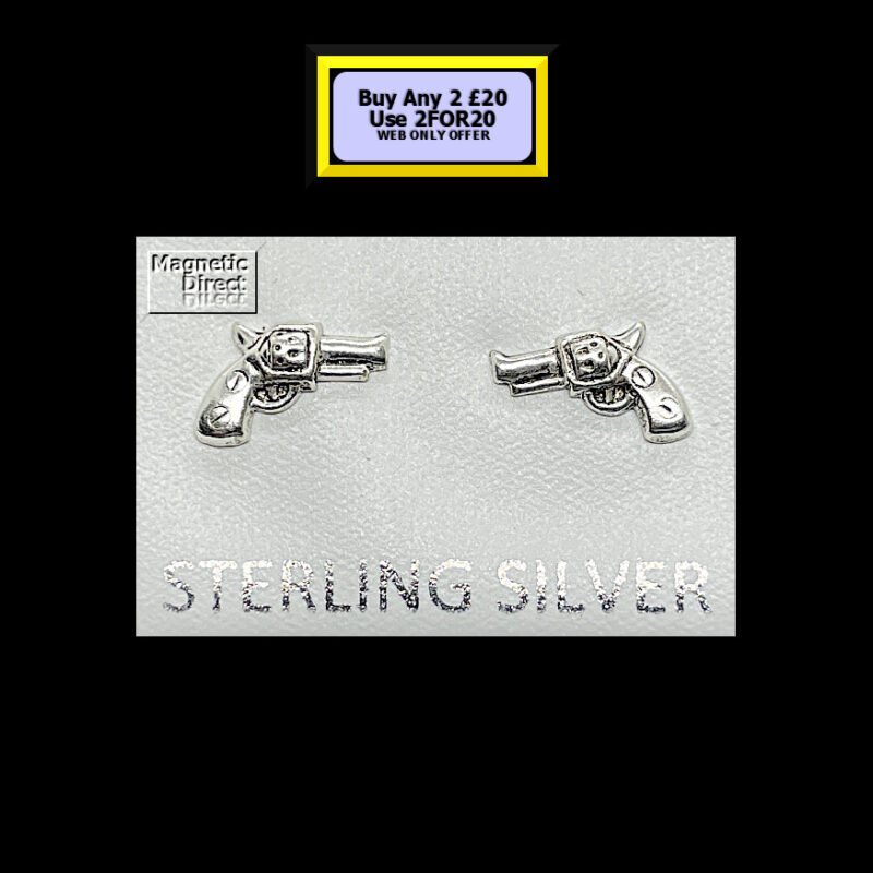 Gun Stud Earrings Sterling Silver Gun Stud Earrings Sterling Silver