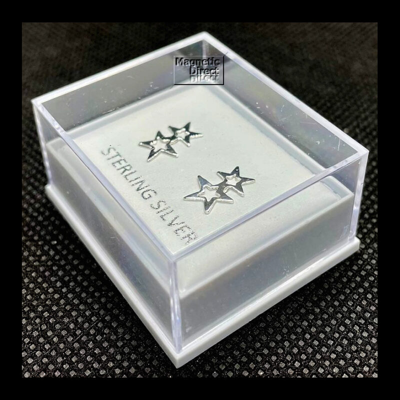 SS23b 2 Star Stud Earrings Sterling Silver
