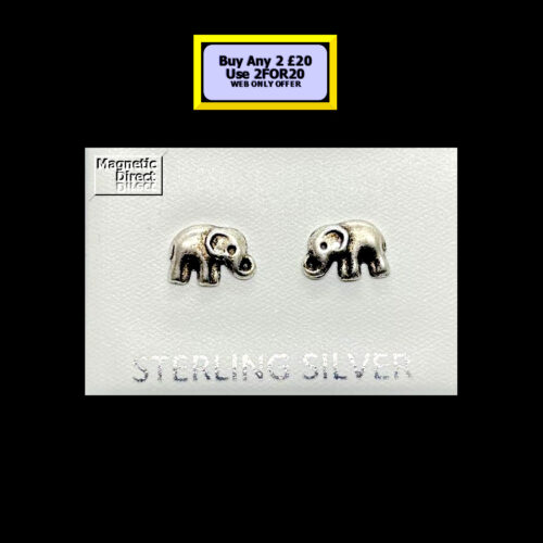 Elephant Stud Earrings Sterling Silver