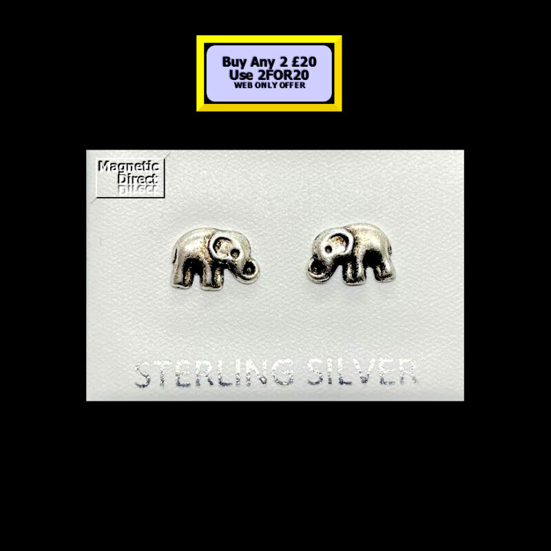 Elephant Stud Earrings Sterling Silver
