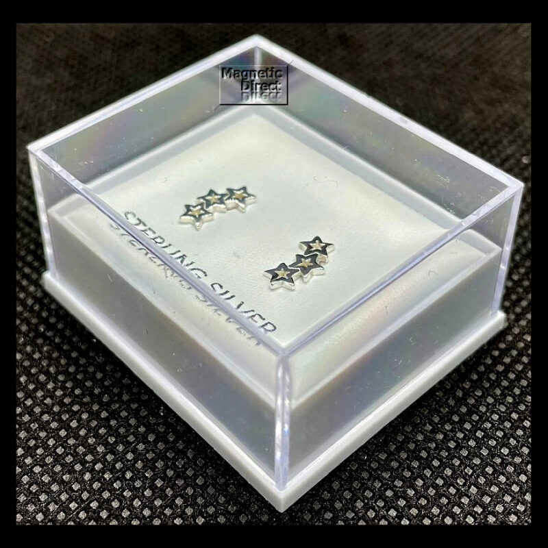 SS29b Triple Star Stud Earrings Sterling Silver