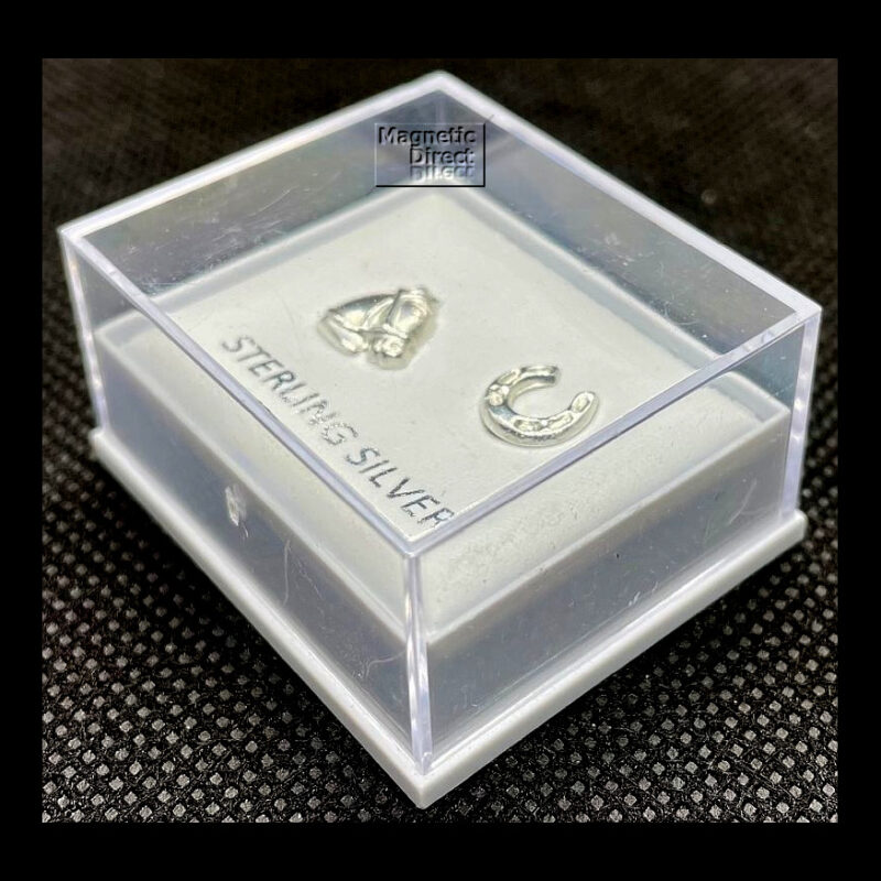 Horse and Shoe Stud Earrings Sterling Silver
