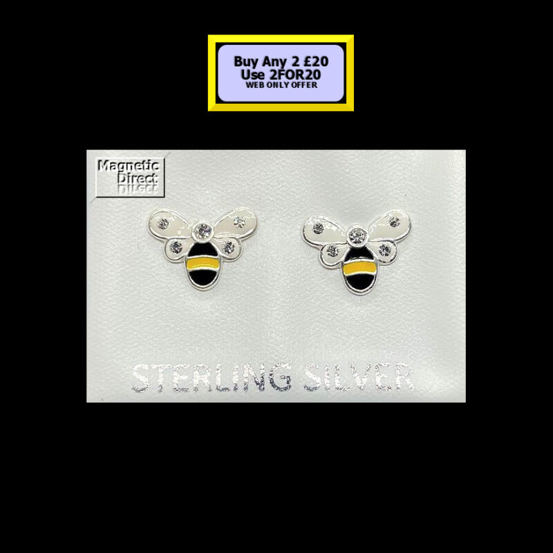 SS33 Bee Stud Earrings Sterling Silver