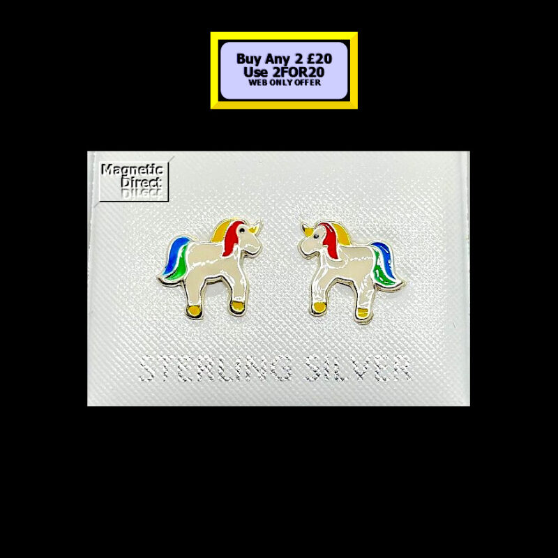 Unicorn Stud Earrings Sterling Silver