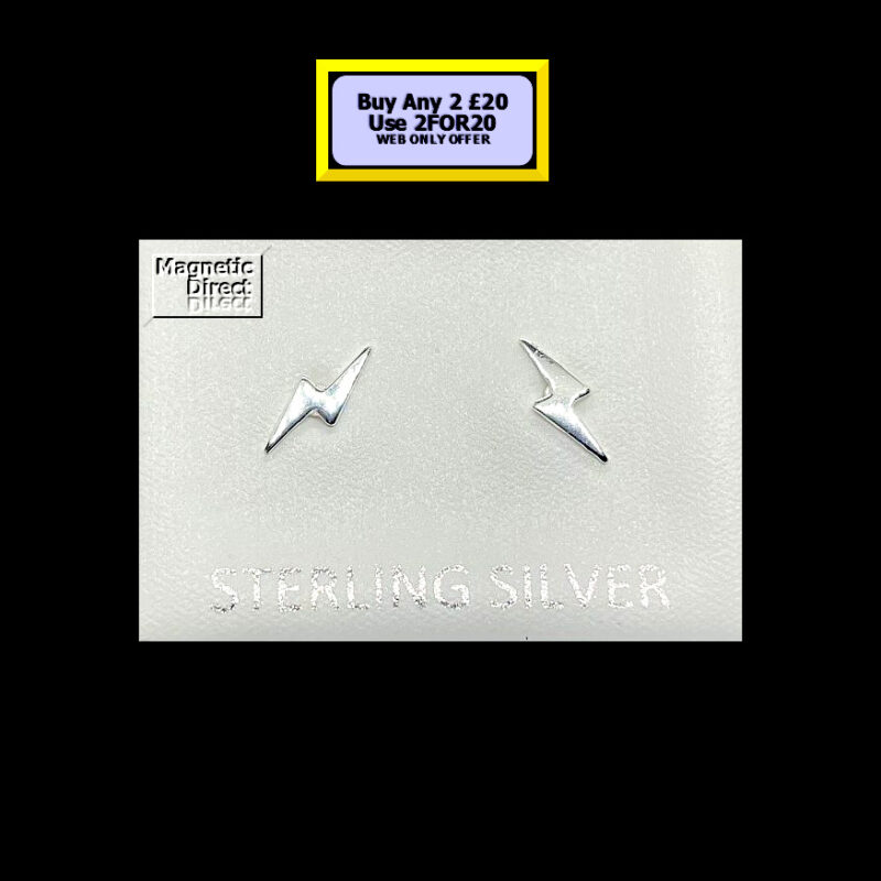 Lightning Stud Earrings Sterling Silver