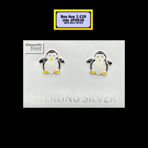 gfff Penguin Stud Earrings Sterling Silver