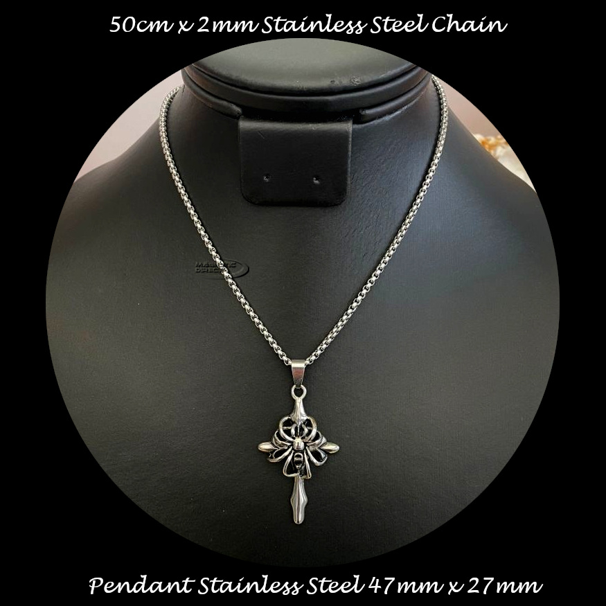 Stainless Steel Spider Cross Pendant SSP1