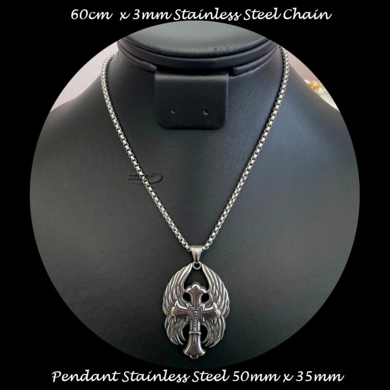 Stainless Steel Winged Cross Pendant SSP2 Stainless Steel Winged Cross Pendant SSP2