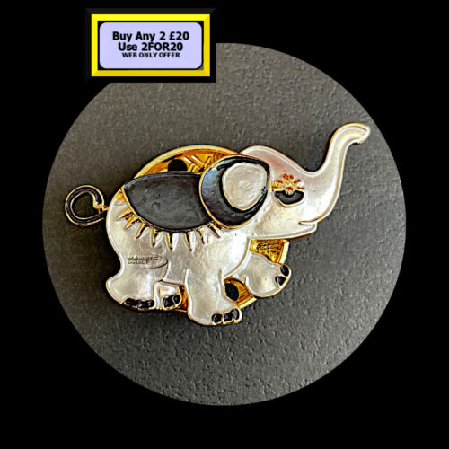 Elephant Silver Magnetic Brooch MB7