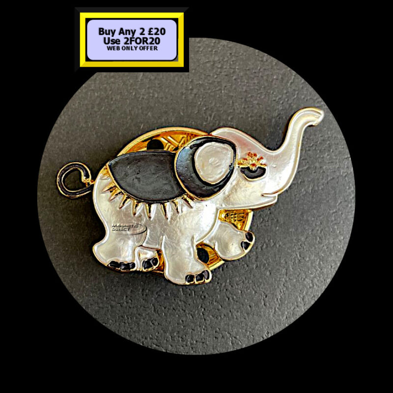 Elephant Silver Magnetic Brooch MB7 Elephant Silver Magnetic Brooch MB7