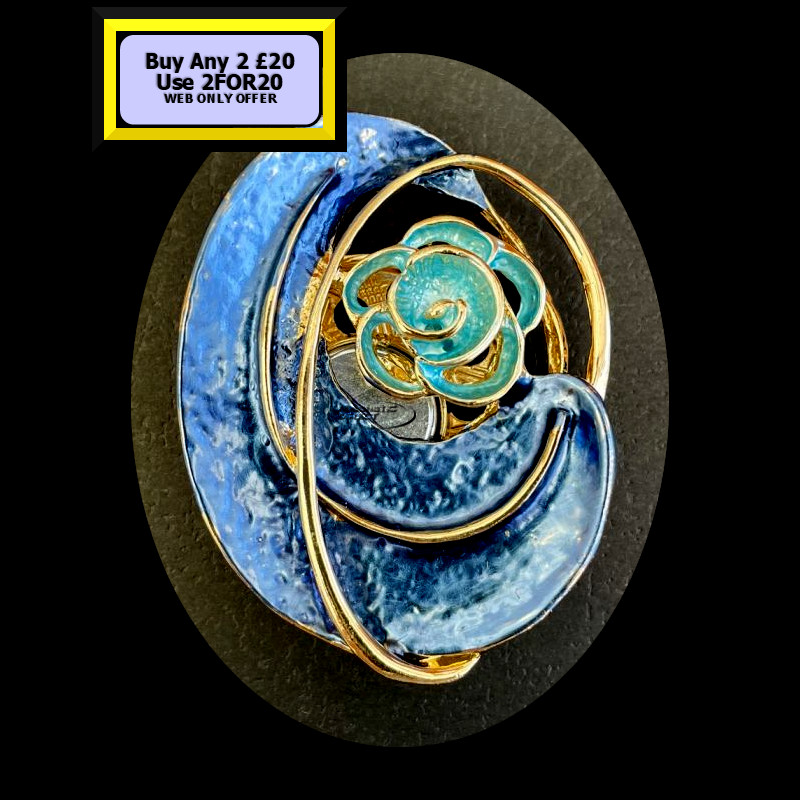 Blue Rose Magnetic Brooch MB13