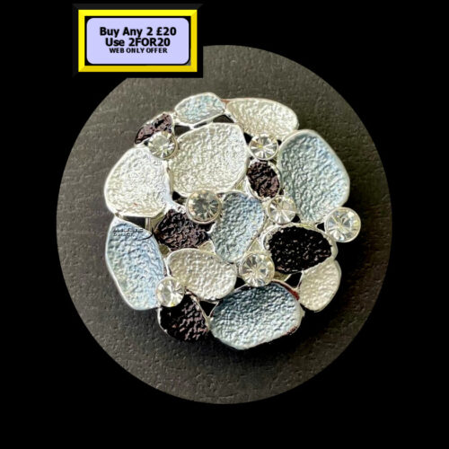 Silver-Black Magnetic Brooch MB17