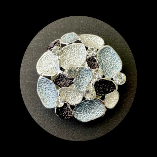 Silver-Black Magnetic Brooch MB17